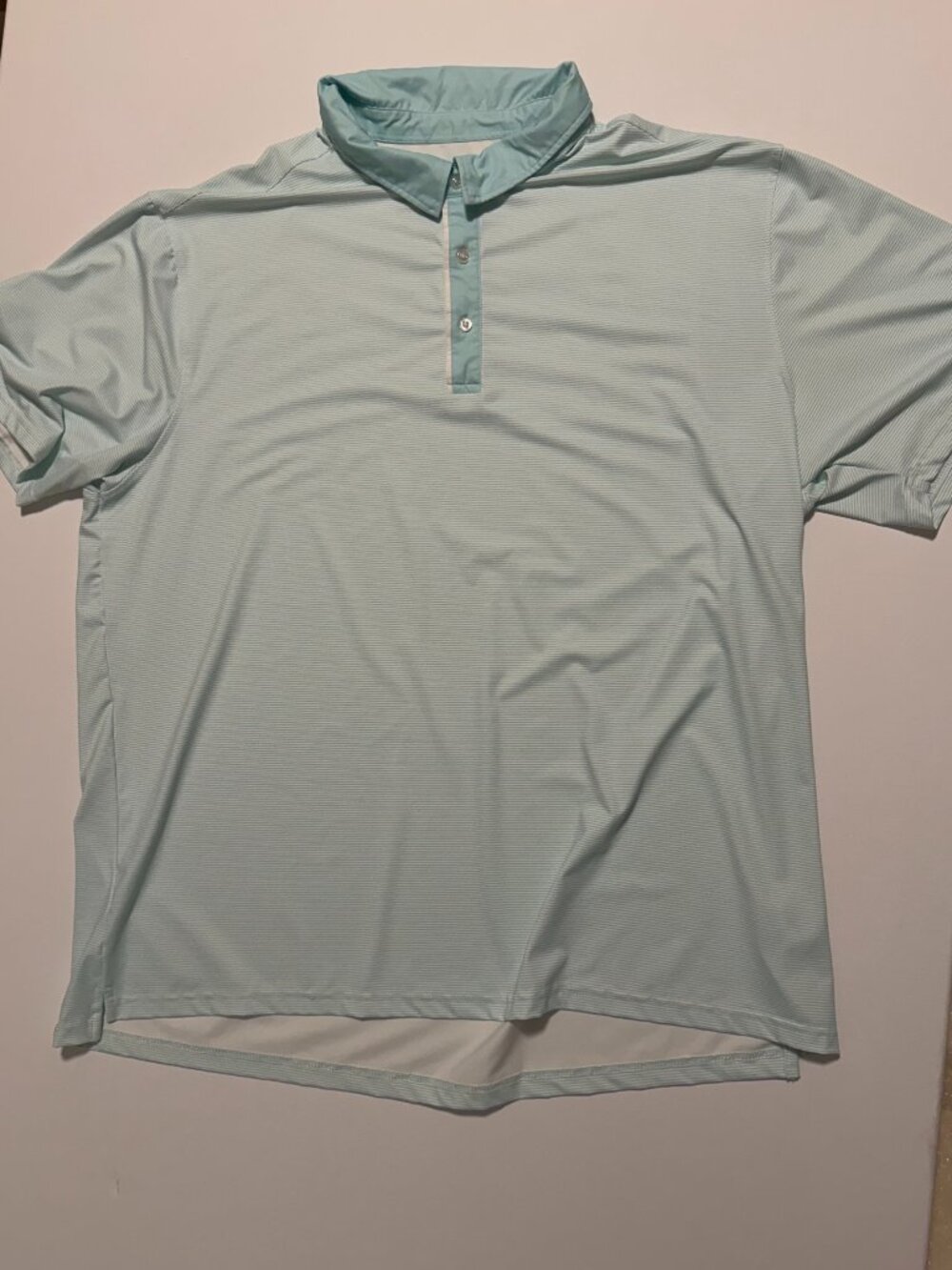 RSVLTS Breakfast Balls Polo Shirt Golf Stretch Teal Blue Stripes Men's size 3XL